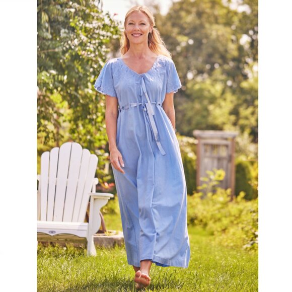 April Cornell Other - April Cornell Ribbon Nighty Nightgown Size Small Like New Cottagecore Embroidery